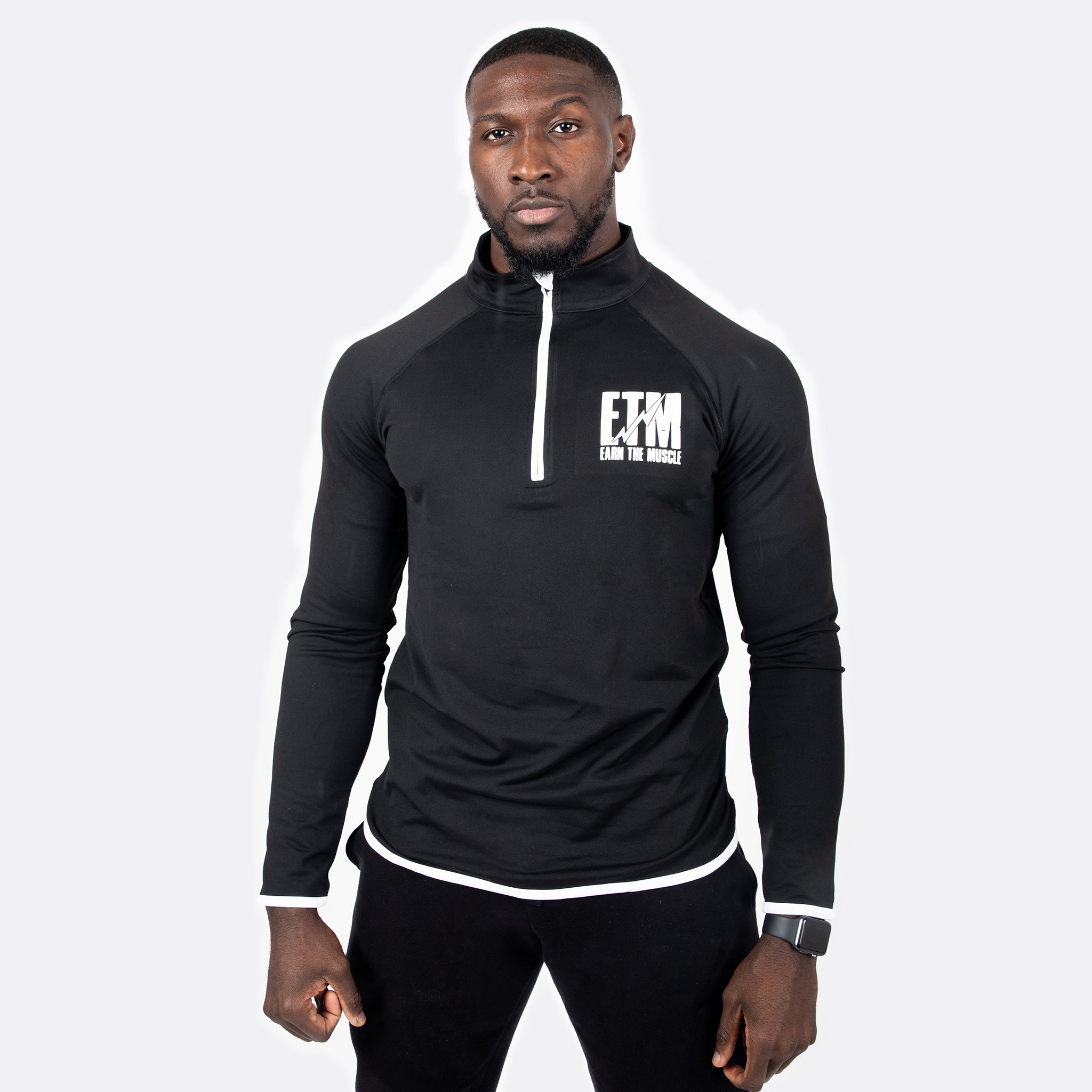 ETM Men's Breathe Half Zip Jumper -  Black & White