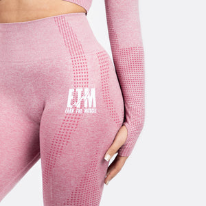 ETM Women's Seamless Pulse Gym Set - Pink Marl
