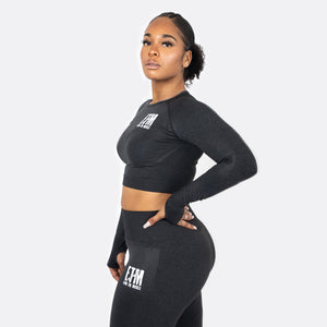 ETM Women's Seamless Pulse Gym Set - Black Marl